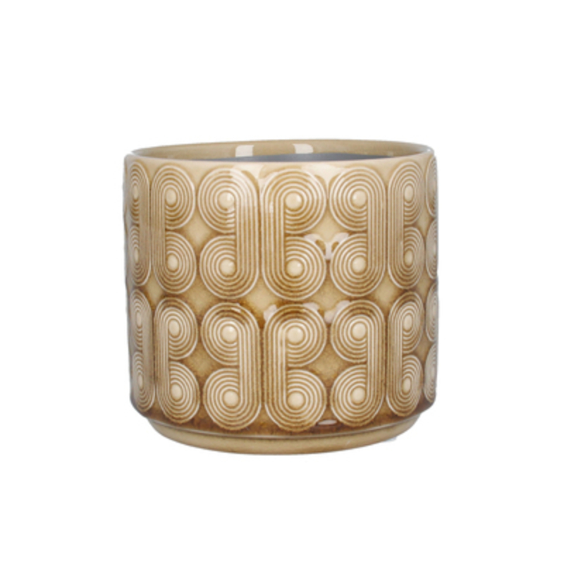 Sand Palmier Design Ceramic Pot Cover. The Perfect Addition To Your Home Or Garden. By Gisela Graham.